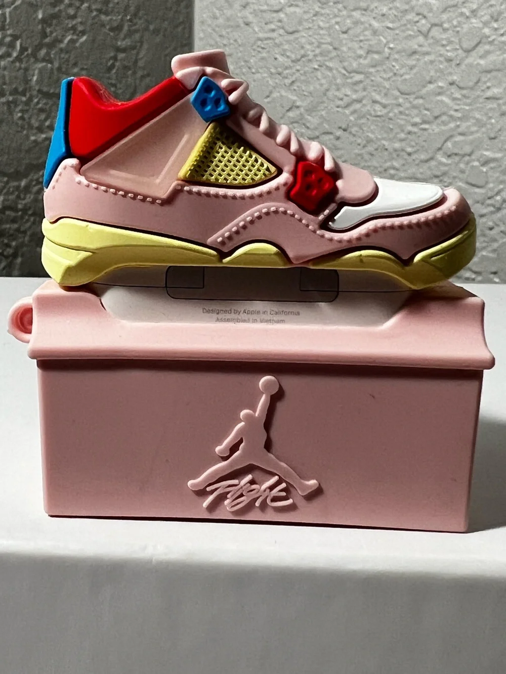 3D Air Jordan 4 Pink Sneaker AirPods Pro charging Case Cover with hook novelty